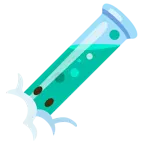 face in clouds + test tube