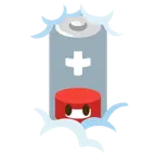 face in clouds + low battery