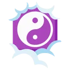 face in clouds + yin yang
