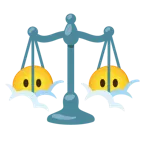 face in clouds + balance scale