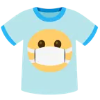 cara con mascarilla médica + camiseta