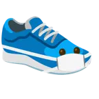 cara con mascarilla médica + zapatilla deportiva