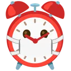 cara con mascarilla médica + reloj despertador