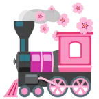locomotiva + fiore di ciliegio