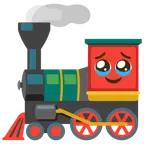 locomotiva + faccina che trattiene le lacrime