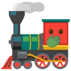 locomotiva + faccina con occhi aperti e mano sulla bocca