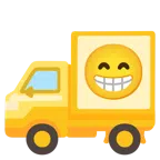 camion + faccina raggiante con occhi felici