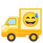 camion + faccina con sorriso e goccia di sudore