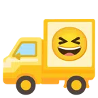 camion + sorriso a bocca aperta con occhi chiusi