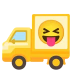 camion + faccina che strizza gli occhi e mostra la lingua