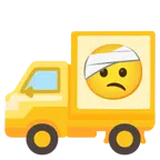 camion + faccina con la testa bendata