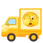 camion + faccina che sbircia tra le dita