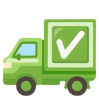 camion + pulsante segno di spunta