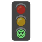semaforo verticale + faccina con sorriso e occhi a cuore