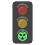 semaforo verticale + simbolo della radioattività