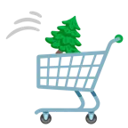 carrello + albero sempreverde