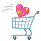 carrello + cuore che luccica