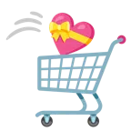 carrello + cuore con fiocco
