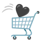 carrello + cuore nero