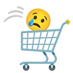 carrello + faccina che piange