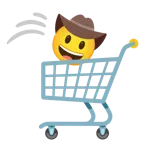 carrello + faccina con cappello da cowboy