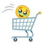 carrello + faccina che trattiene le lacrime