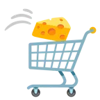 carrello + fetta di formaggio