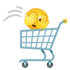 carrello + faccina che sbircia tra le dita