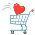 carrello + cuore rosso