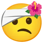 Gesicht mit Kopfverband + Hibiskus