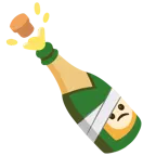 cara con la cabeza vendada + botella descorchada