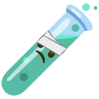 cara con la cabeza vendada + tubo de ensayo