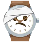 cara con la cabeza vendada + reloj