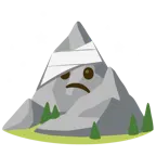 cara con la cabeza vendada + montaña