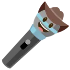 Gesicht mit Cowboyhut + Mikrofon