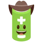 Gesicht mit Cowboyhut + Batterie