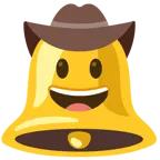 Gesicht mit Cowboyhut + Glocke