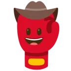 Gesicht mit Cowboyhut + Boxhandschuh