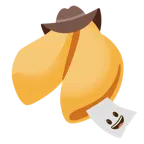 Gesicht mit Cowboyhut + Glückskeks