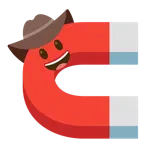 Gesicht mit Cowboyhut + Magnet