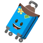 Gesicht mit Cowboyhut + Gepäck