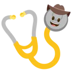 Gesicht mit Cowboyhut + Stethoskop