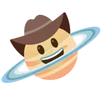 Gesicht mit Cowboyhut + Ringplanet