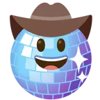 Gesicht mit Cowboyhut + Discokugel