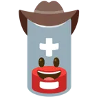 Gesicht mit Cowboyhut + schwache Batterie