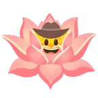 Gesicht mit Cowboyhut + Lotusblüte