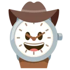 Gesicht mit Cowboyhut + Armbanduhr