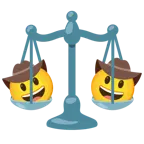 Gesicht mit Cowboyhut + Waage