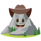 Gesicht mit Cowboyhut + Berg