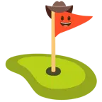 Gesicht mit Cowboyhut + Golffahne